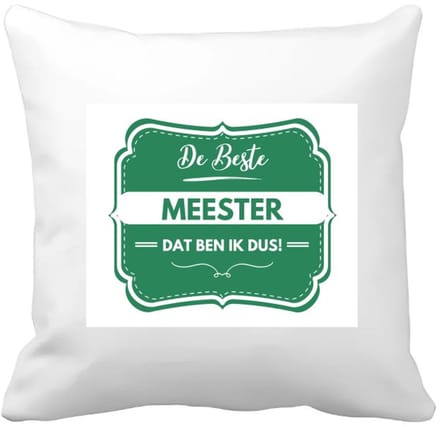 Akyol - de beste meester Kussen hoes - Meester - beste meester - school - verjaardagscadeau - afscheidscadeau - 40 bij 40 cm
