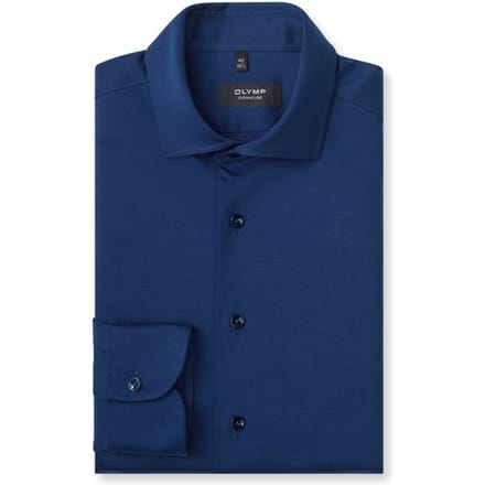 Olymp Signature Overhemd Jersey Donkerblauw (navy) - Maat 42 - Heren - Overhemden Formeel
