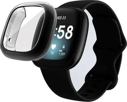 Fitbit Versa 3 / Sense Hoesje - Full Protect Flexibel TPU - Zwart