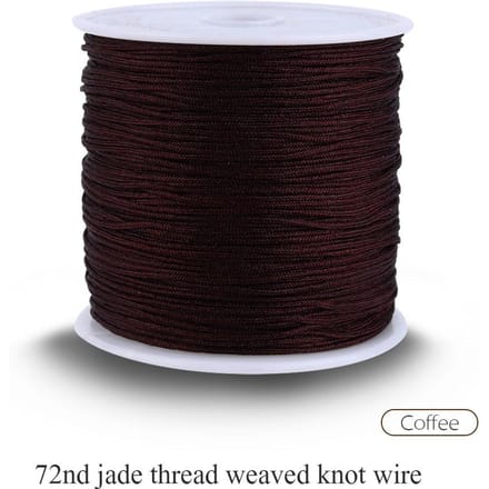 100M x 0.8mm Nylon Chinees Knoopkoord Rattail Macrame Shamballa Draad String Koffie black