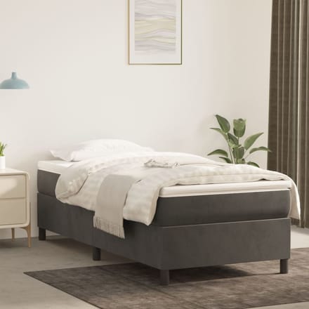 vidaXL - Boxspring - bed - 90x190 - cm - fluweel - donkergrijs