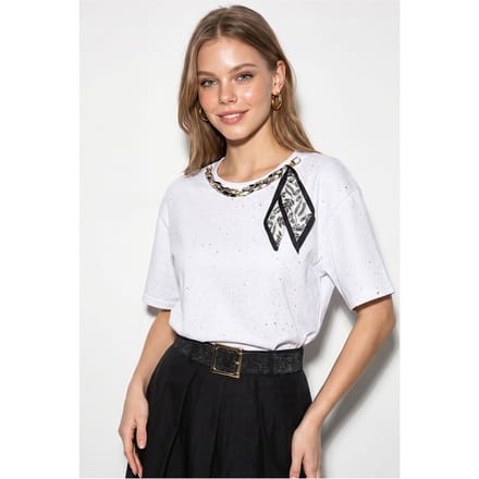 Oversized Katoenen Jersey T-shirt met Ronde Hals