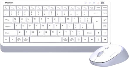 Meetion Mini 5000 - Draadloze Toetsenbord en Muis Set - Bluetooth & 2.4G - Compact Design - Stille Toetsen - Instelbare DPI - Wit