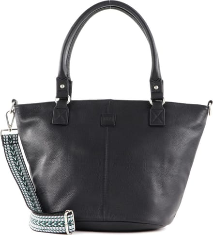 FREDsBRUDER Leren Schoudertas Triangle Shopper Black Zwart
