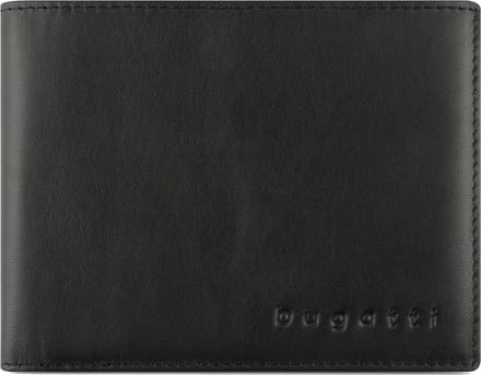 Bugatti Super Slim Portemonnee RFID-bescherming Leer 12 cm - Jongens - Horizontaal - schwarz