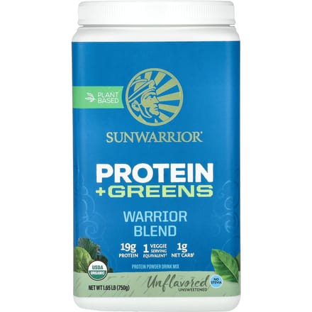 Sunwarrior Warrior Blend + Greens Organic (750g) Unflavoured - Eiwitten - Veganistisch eiwit