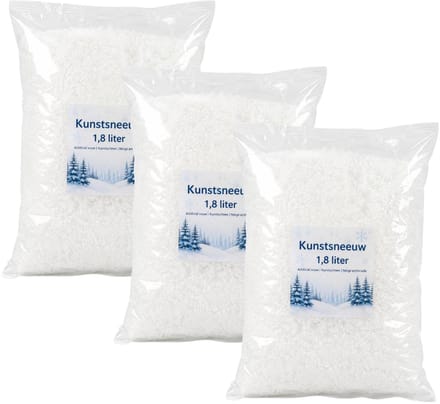 Bellatio Design Kunstsneeuw - 3x - 1.8 liter - wit - in zak - nepsneeuw