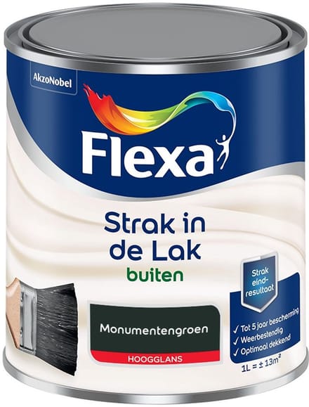 Flexa - Strak In De Lak Buitenlak Hoogglans - Monumentengroen - Mengverf - 1 L
