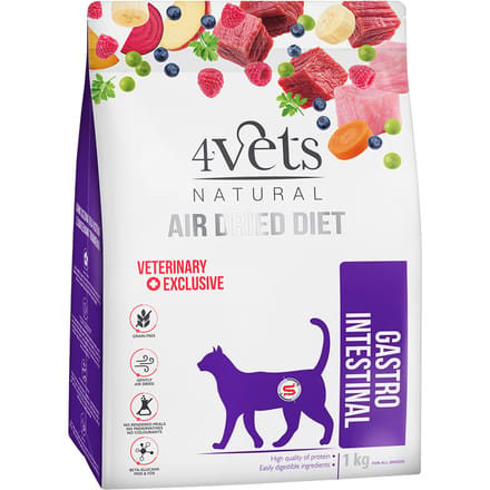 1kg 4vets gastro intestinal droogvoer voor katten