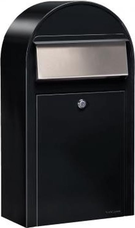 Brievenbus Bobi Grande S (Slim) Zwart Structuur / RVS Klep