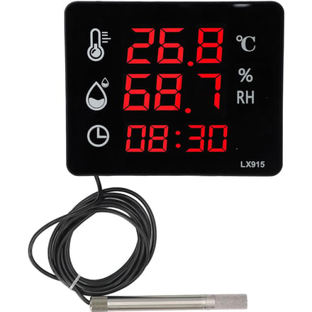Digitale Hygrometer Thermometer Hoge Nauwkeurigheid LED Display Temperatuur Vochtigheid Meter met Klok red