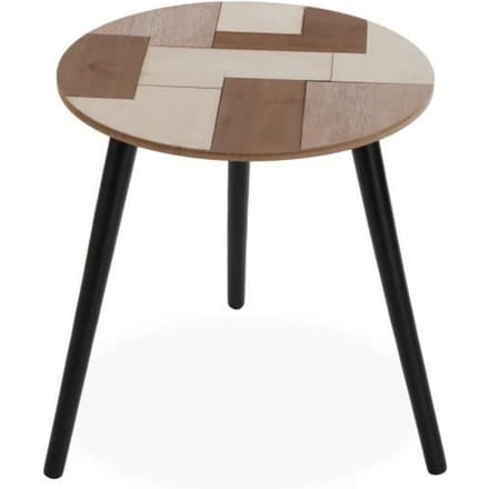 Table d'appoint pour le salon Berat - 50 x 44 x 44 cm - Table basse auxiliaire en Bois - Marron et noir - Versa noir