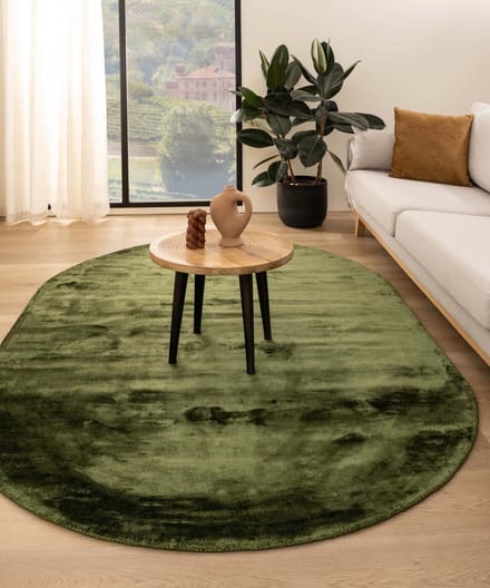 Viscose vloerkleed ovaal - Pearl groen 300x400