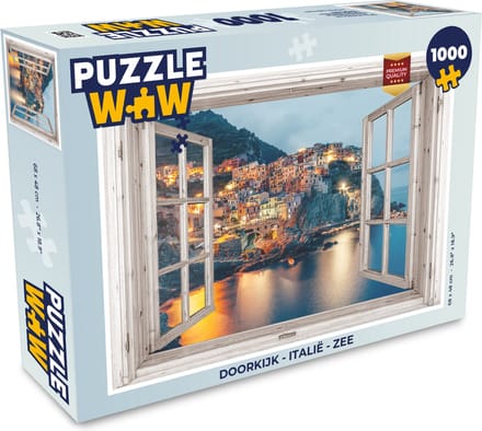 Puzzel Doorkijk - Italië - Zee - Legpuzzel - Puzzel 1000 stukjes volwassenen