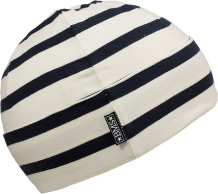 BMS kinderhoedje met strepen, wit/marineblauw