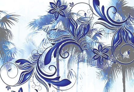 Fotobehang Flowers Abstract Art | PANORAMIC - 250cm x 104cm | 130g/m2 Vlies