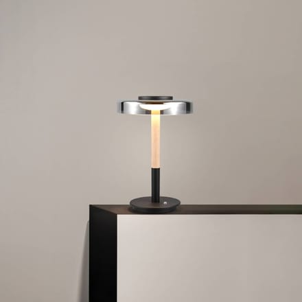 Trio Lighting LED tafellamp Celeste chroom/hout 35 cm glas/metaal Touchdim