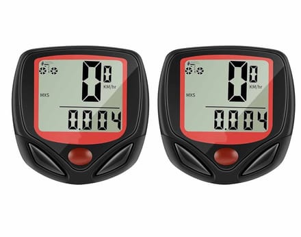 Fietscomputer - Snelweg-snelheidsmeter - 2-pack - Draadloos - Eenvoudig te installeren - Draagbaar - Fietsuitrusting