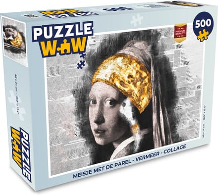 Puzzel Meisje met de parel - Vermeer - Collage - Legpuzzel - Puzzel 500 stukjes
