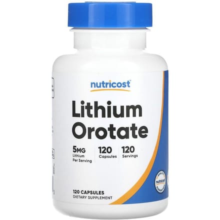 Orotate de Lithium, 5 mg, 120 Gélules