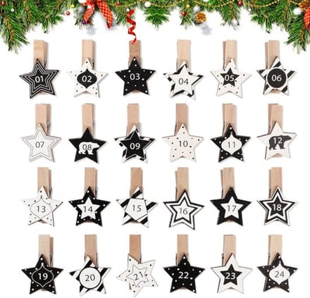 Dailygoody - Adventskalender van hout - Decoratieve