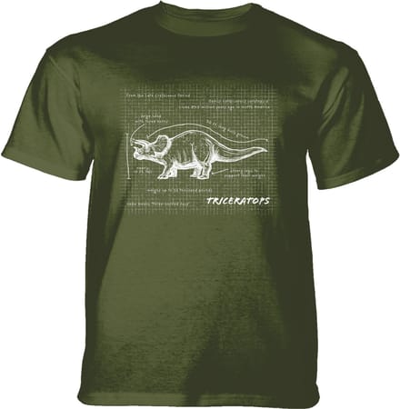 T-shirt Triceratops Fact Sheet Green S