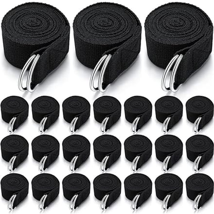24 stuks verstelbare yoga-riemen voor stretching en pilates - 1,8 m niet-elastisch met D-ring gesp