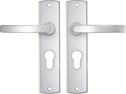 AXA Deurbeslag set Binnendeur - Curve Basic - Deurkruk Aluminium - Kruk L - Deurklink op schild - met cilindergat - PC55