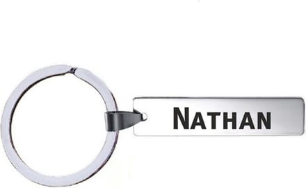 Sleutelhanger Met Naam - Nathan - RVS