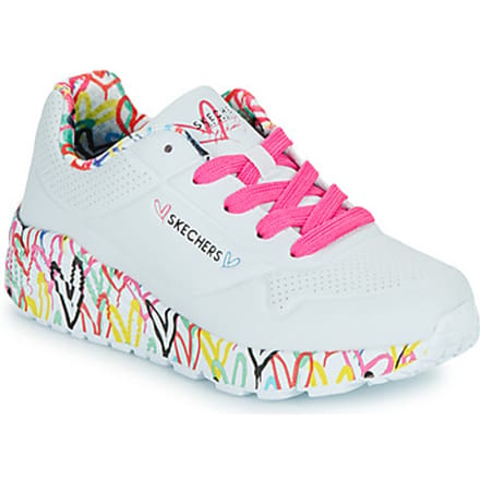 Skechers Uno Lite Meisjes Sneakers - Wit/Multicolour