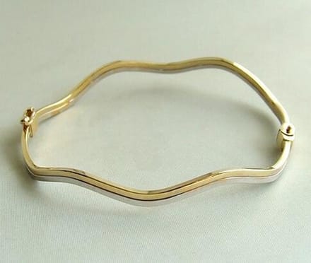 Gouden bicolor bangle golvend model