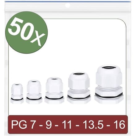Quadrios 24CA414 Wartel PG7, PG9, PG11, PG13.5, PG16 Polyamide Wit 50 stuk(s)