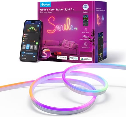 Govee slimme witte neon ledstrip 4m Matter RGBIC - extra flexibel