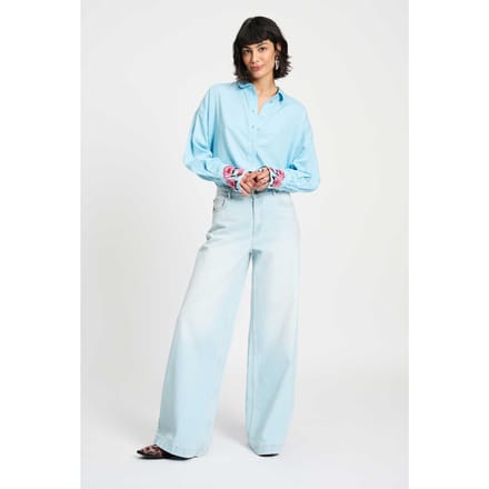 POM Amsterdam Blouse - Sky Blue Melange Taglia: 40 | Maglie a manica lunga Outlet | Donna | Blu