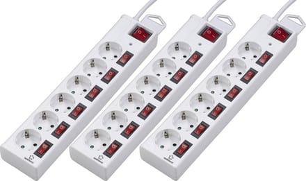 Renkforce RF-3187664 Overspanningsveilige stekkerdoos Wit 3 stuk(s)