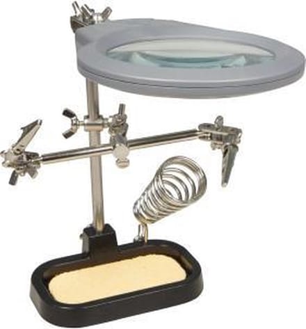 Derde handje - Vergrootglas met LED lamp - Soldeerbout houder met reiniger