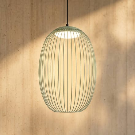 Lucande LED buiten hanglamp Richi, groen, Ø 35 cm, dimbaar