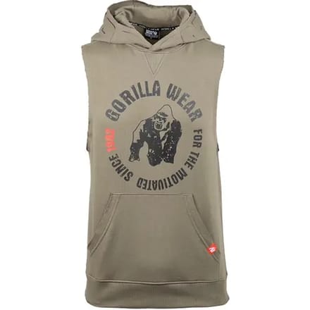 Gorilla Wear Marshall Mouwloze Hoodie - Legergroen