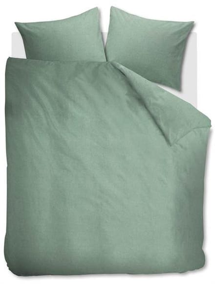 Snoozing Flanel Uni Dekbedovertrek - Extra breed - 260x200/220 cm - Grey Green