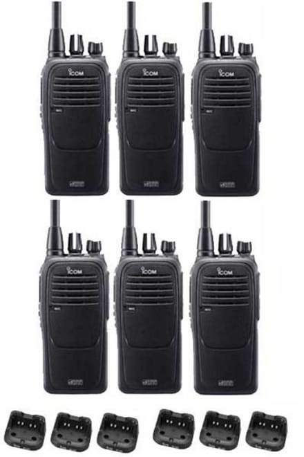 Set van 6 com IC-F29DR3 Digitaal DPMR en PMR446 IP67 portofoons