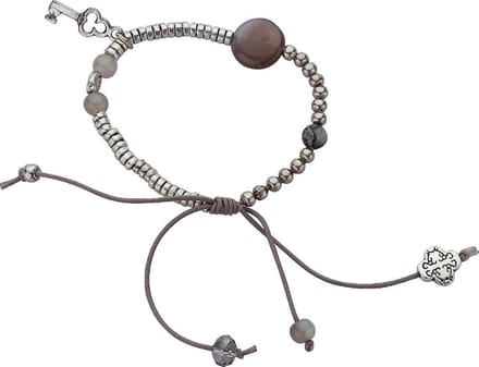 Behave - Armband dames - Grijs natuursteen sleutel - Bohemian stijl