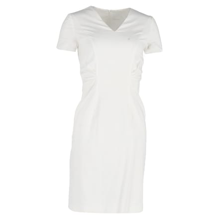 Boss V-hals nauwsluitende jurk in witte viscose