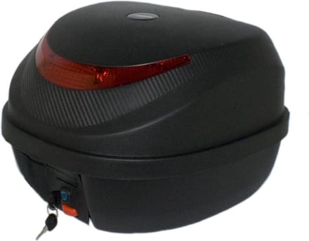 TOP CASE ZWART 32 LITER KOFFER MET RUGSTEUN scooter & motor