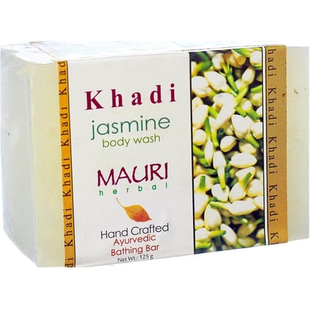 Savon artisanal au Jasmin (125g), Gel douche au jasmin Khadi Mauri 6 beige