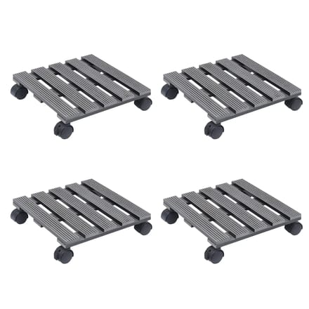 vidaXL - Plantentrolleys - 4 - st - 30x30x7,5 - cm - HKC - grijs