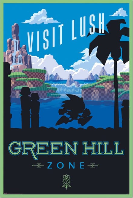 Poster Sonic The Hedgehog - Visit Lush Green Hill Zone 61x91,5cm