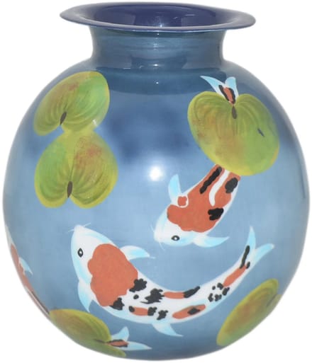 Colmore by Diga Vaas- vissen- blue enamel IR 24x24x26 cm