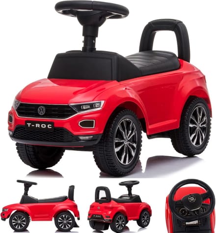 Kinderauto Volkswagen loopauto vanaf 1 jaar met claxon, verchroomde velgen, opbergvak onder de stoel (Rood)