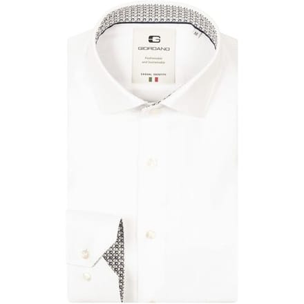 Giordano Overhemd Maggiore Diagonal Stripe Double Twill Two-Ply Cotton Wit / male