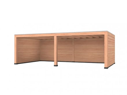 Douglas overkapping, 750 x 400, met achterwand en twee zijwanden, Westwood Modern Basic